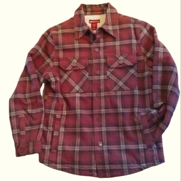 Merona Burnt Orange Plaid Shacket Jacket - Picture 1 of 6